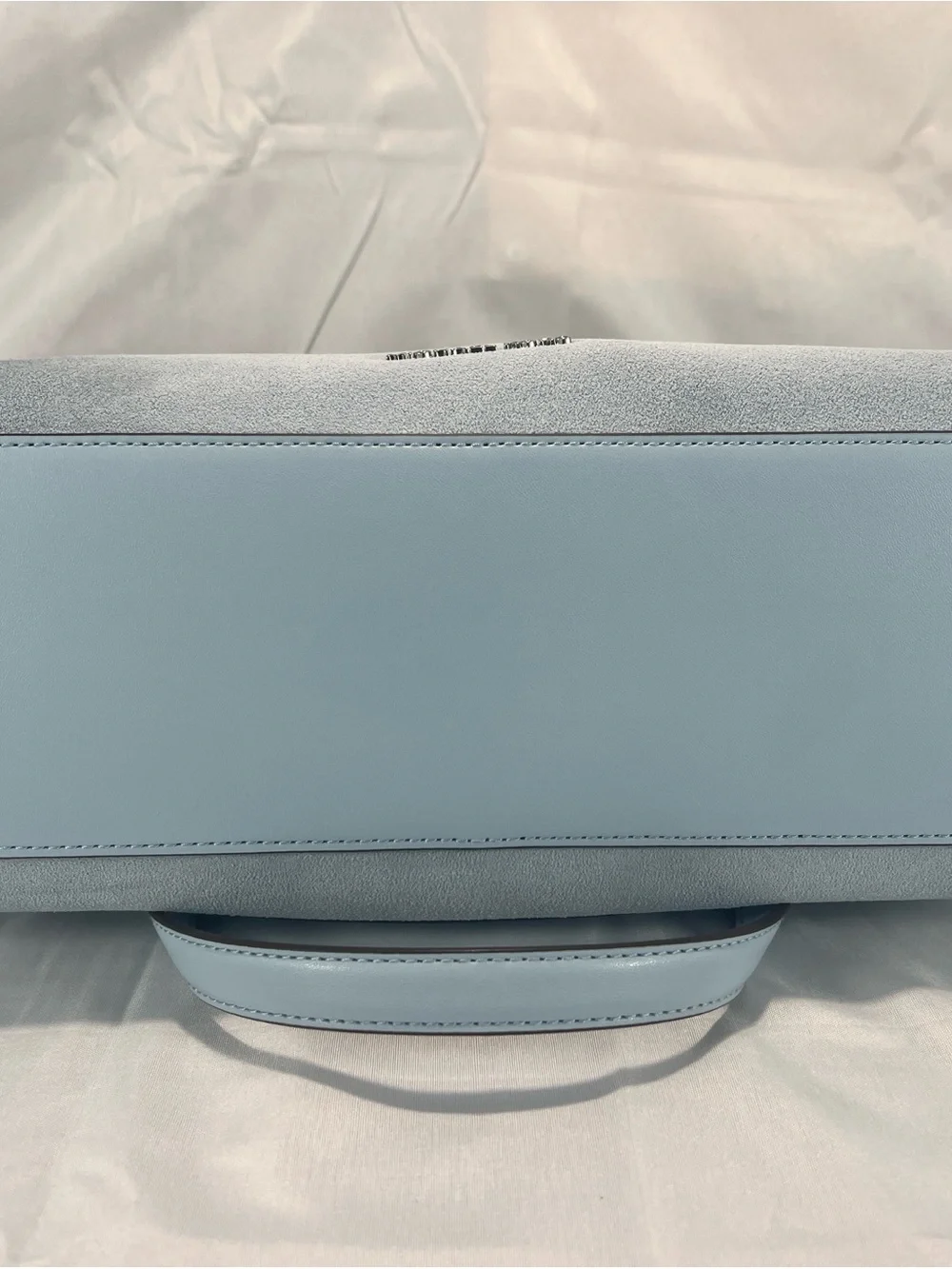 Michael Kors Cecily Medium Pale Ocean Suede Shoulder Bag & Wallet Set EUC